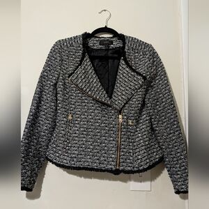 NWOT J Crew Black and White Tweed Jacket